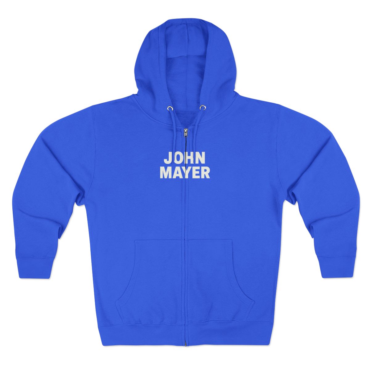 Bold John Mayer Text Teal Zip-Up Hoodie - alternate angle 5, merchandise