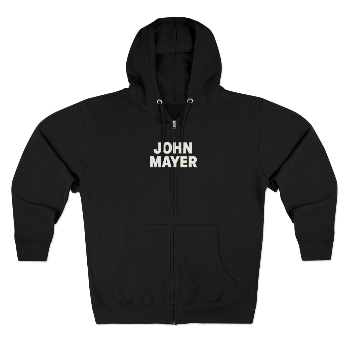 Bold John Mayer Text Teal Zip-Up Hoodie