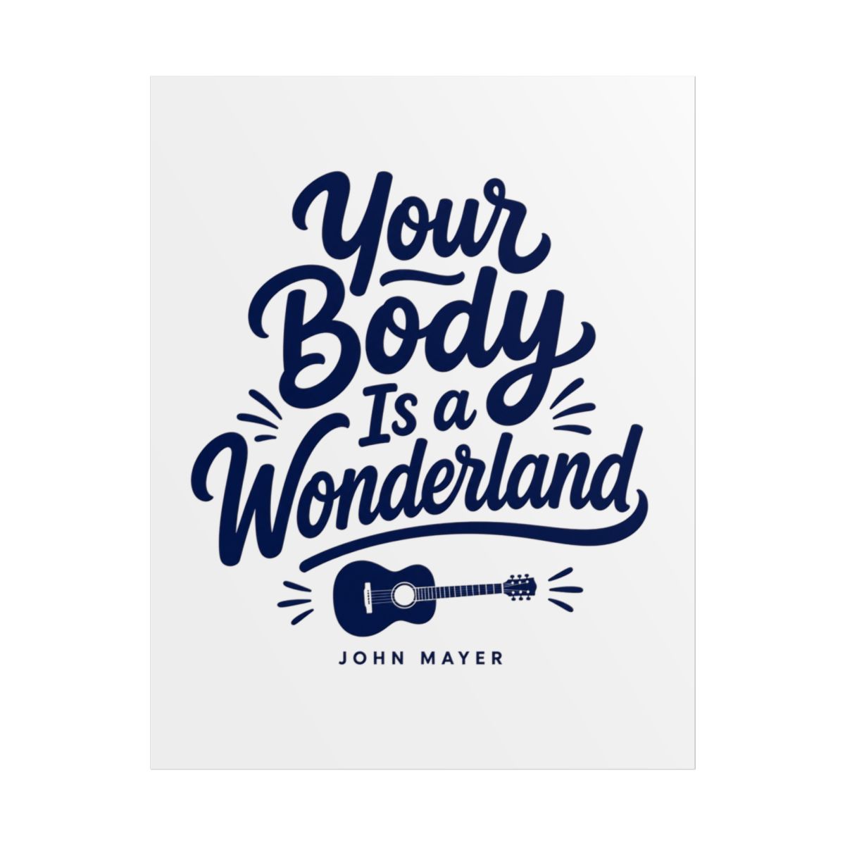 John Mayer "Your Body Is a Wonderland" Poster - alternate angle 1, merchandise