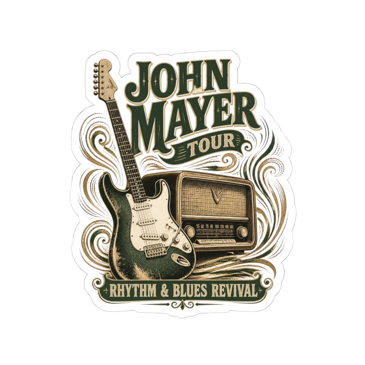 John Mayer "John Mayer Tour" Sticker - alternate angle 2, merchandise